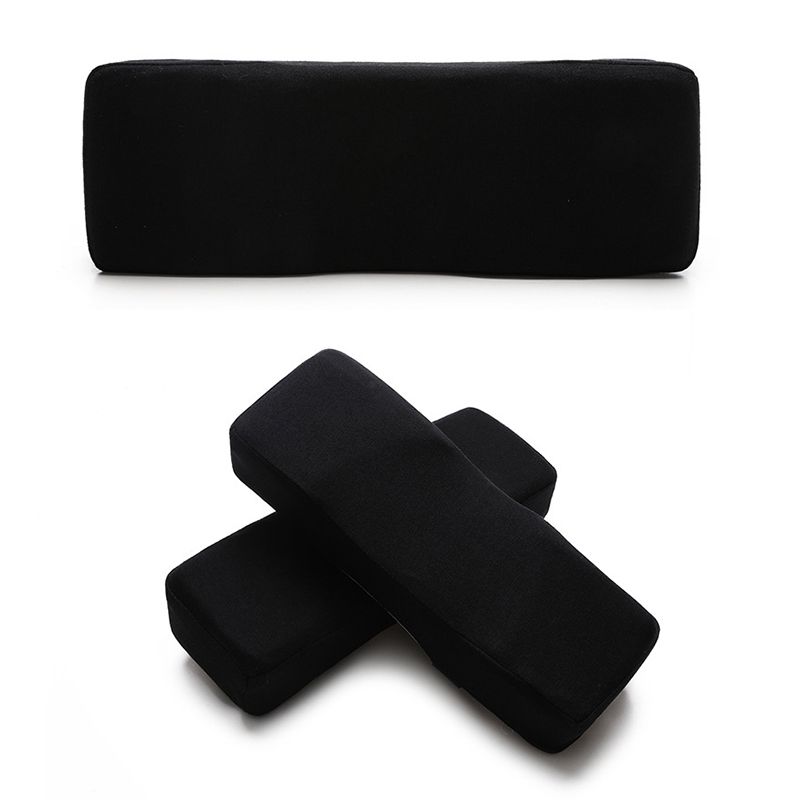 Ergonomic Chair Armrest Pads Gaming Chair Armrest Cushions Elbow Pillow Curved Model for Computer Wheelchair Black Flannel Front 6cm Back 3cm