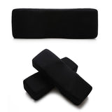 Ergonomic Chair Armrest Pads Gaming Chair Armrest Cushions Elbow Pillow Curved Model for Computer Wheelchair Black Flannel Front 6cm Back 3cm - Front View