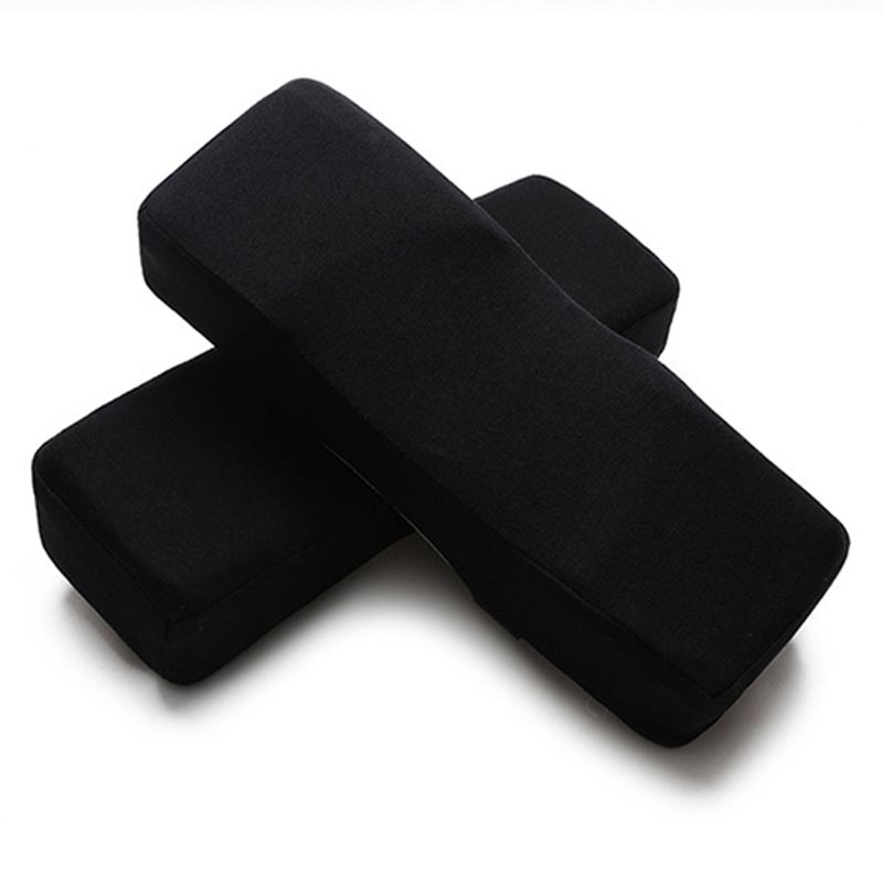 Ergonomic Chair Armrest Pads Gaming Chair Armrest Cushions Elbow Pillow Curved Model for Computer Wheelchair Black Flannel Front 6cm Back 3cm