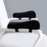 Ergonomic Chair Armrest Pads Gaming Chair Armrest Cushions Elbow Pillow Curved Model for Computer Wheelchair Black Flannel Front 6cm Back 3cm