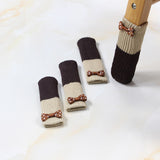 Table Legs Socks Double Knitted Chair Stool Legs Socks Thickened Wear Resistant Furniture Silent Cover Floor Protector Bowknot