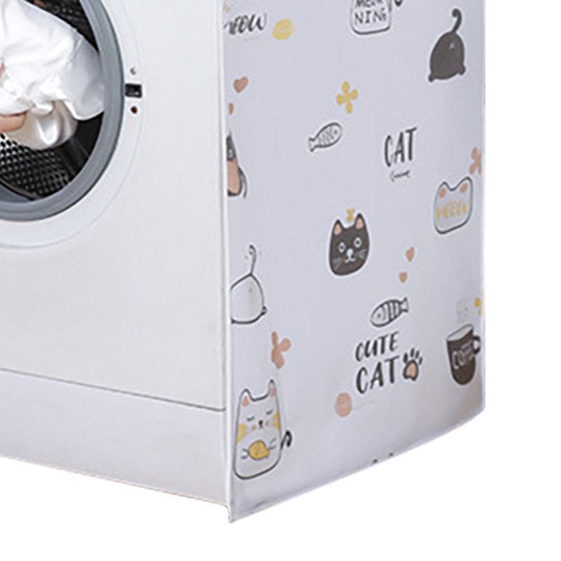 Dust Cover Cartoon Pattern Waterproof UV Resistance Anti Dirty Thickened Cover for 10kg Washing Machine Cat Clamshell Type 55 X 75 X 100