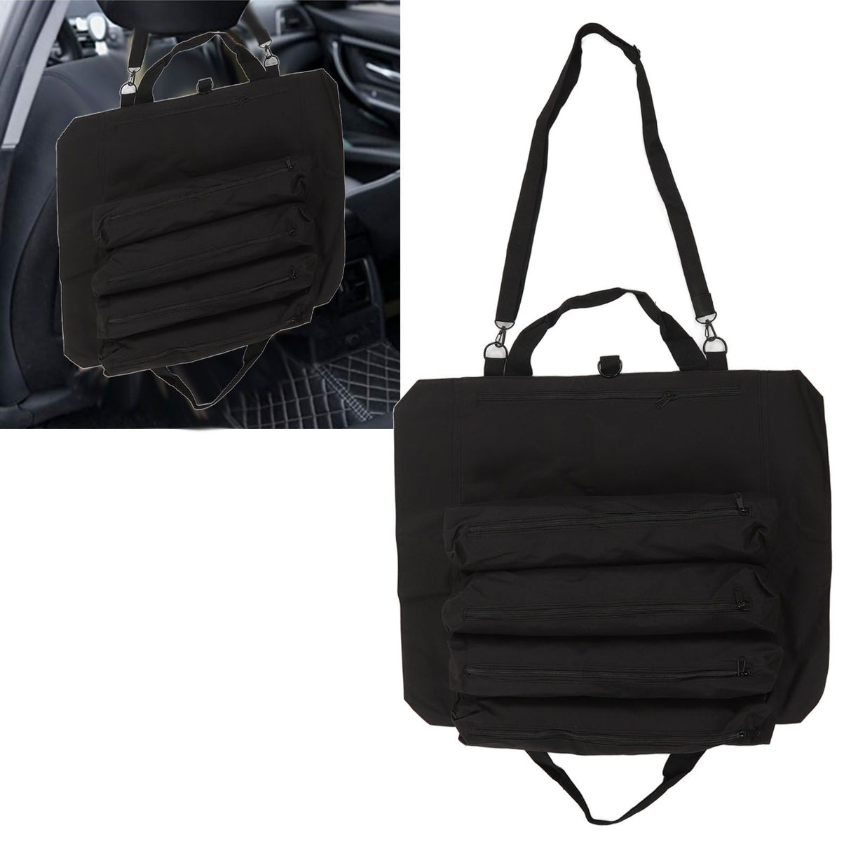 Roll Up Tool Bag Multi Purpose Tool Pouch Portable Multi Pocket Hanging Foldable Wrench Storage Carrier Black