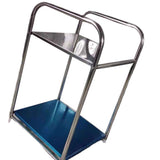 Storage Shelf Stainless Steel Heavy Duty Rack Side Shelving Table End Shelving Holder for Bathroom Bedroom Two Layers (Two Boards) - Side View