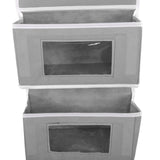 Hanging Closet Organizer Multilayer Strong Load Bearing Capacity Nonwoven Over Door Organizer Hanging Organizer with 2 Hooks Grey 4 Compartments - Extra Image