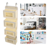 Hanging Closet Organizer Multilayer Strong Load Bearing Capacity Nonwoven Over Door Organizer Hanging Organizer with 2 Hooks Khaki 4 Compartments - Extra Image