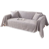 Sofa Cover Chenille Nylon Multipurpose Machine Washable Couch Slipcover for All Seasons gray 180x300cm/1.97x3.28yd