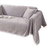 Sofa Cover Chenille Nylon Multipurpose Machine Washable Couch Slipcover for All Seasons gray 180x300cm/1.97x3.28yd - Front View
