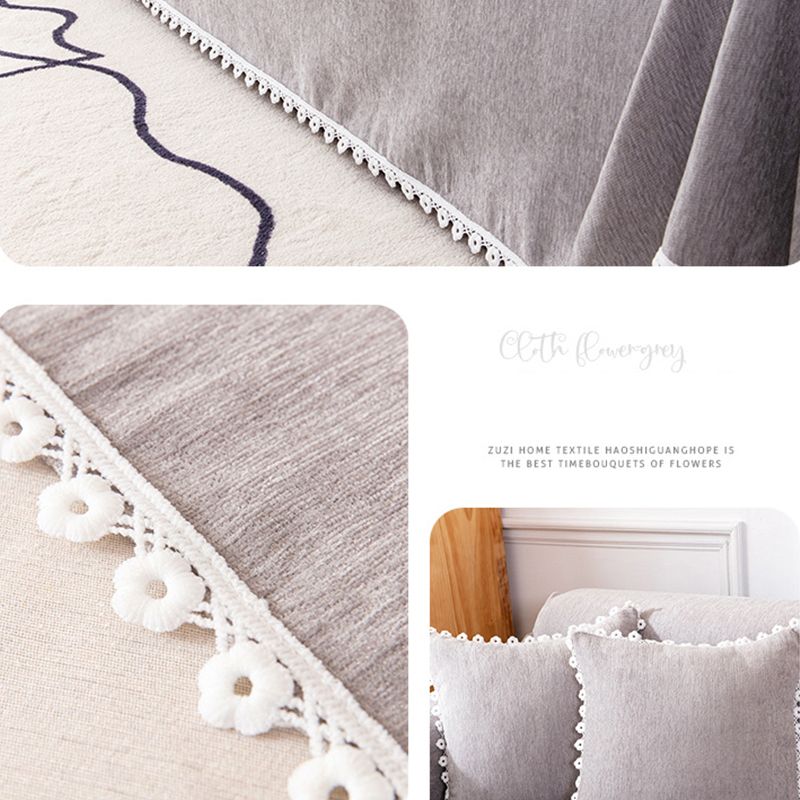 Sofa Cover Chenille Nylon Multipurpose Machine Washable Couch Slipcover for All Seasons gray 180x300cm/1.97x3.28yd