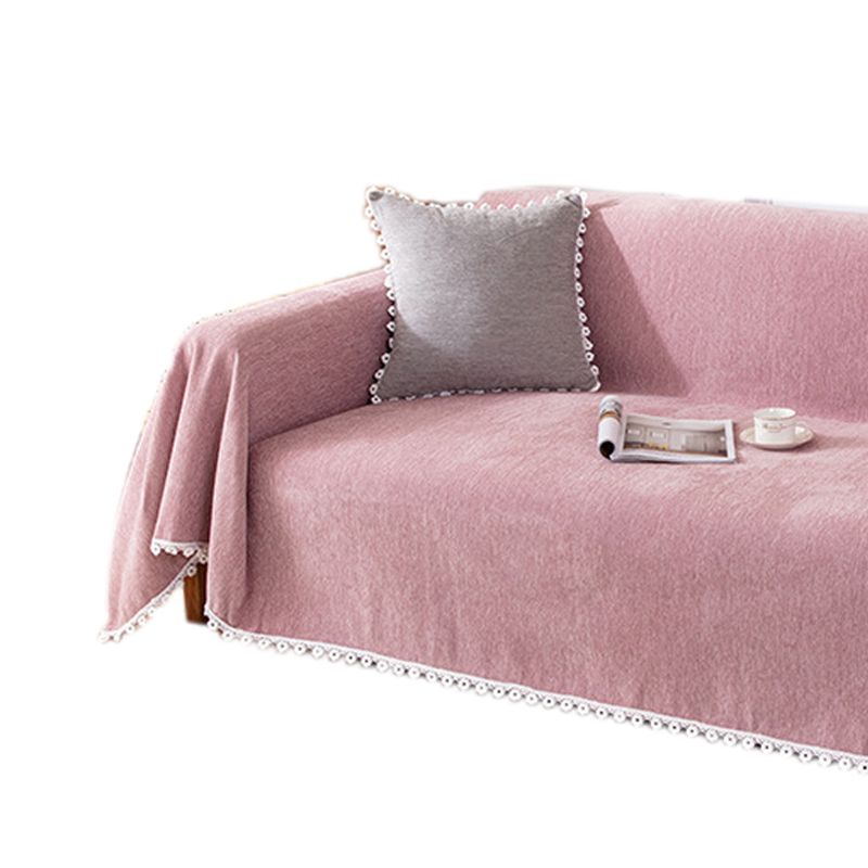 Sofa Cover Chenille Nylon Multipurpose Machine Washable Couch Slipcover for All Seasons Pink 180x300cm/1.97x3.28yd