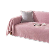 Sofa Cover Chenille Nylon Multipurpose Machine Washable Couch Slipcover for All Seasons Pink 180x300cm/1.97x3.28yd