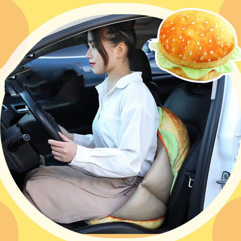 Hamburger Throw Pillow Multi Purpose Plush and PP Cotton Back Pillow for Valentine's Day Birthday Gift Toy Type 1 40cm/15.7in