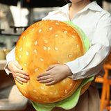 Hamburger Throw Pillow Multi Purpose Plush and PP Cotton Back Pillow for Valentine's Day Birthday Gift Toy Type 1 40cm/15.7in - Close-Up Angle