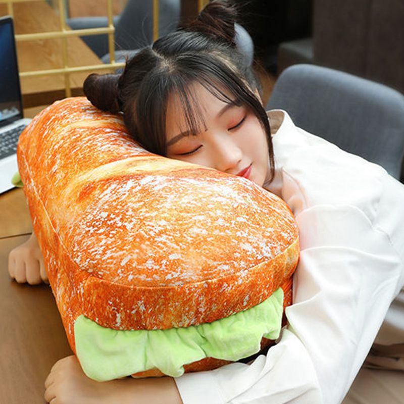 Hamburger Throw Pillow Multi Purpose Plush and PP Cotton Back Pillow for Valentine's Day Birthday Gift Toy Type 2 55cm/21.7in