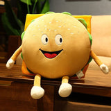 Hamburger Throw Pillow Multi Purpose Plush and PP Cotton Back Pillow for Valentine's Day Birthday Gift Toy Type 3 30cm/11.8in