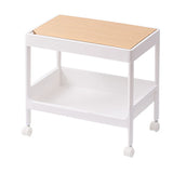 Rolling Cart Large Capacity Eco Friendly PP MDF Sturdy Construction Space Saving Utility Cart For Beauty Salon Dormitory 2 Tier, with Cover and Wheel
