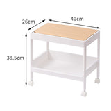 Rolling Cart Large Capacity Eco Friendly PP MDF Sturdy Construction Space Saving Utility Cart For Beauty Salon Dormitory 2 Tier, with Cover and Wheel - Front View