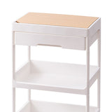 Rolling Cart Large Capacity Eco Friendly PP MDF Sturdy Construction Space Saving Utility Cart For Beauty Salon Dormitory 3 Tier, with Cover and Wheel