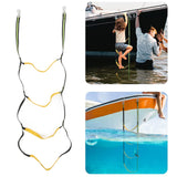 Boat Marine Rope Ladder Boarding Rope Ladder for Inflatable Boat Kayak Motorboat Canoeing Fluorescent Green 4 Stairs