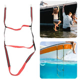 Boat Marine Rope Ladder Boarding Rope Ladder for Inflatable Boat Kayak Motorboat Canoeing Red 3 Stairs