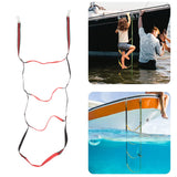 Boat Marine Rope Ladder Boarding Rope Ladder for Inflatable Boat Kayak Motorboat Canoeing Red 4 Stairs - Extra Image