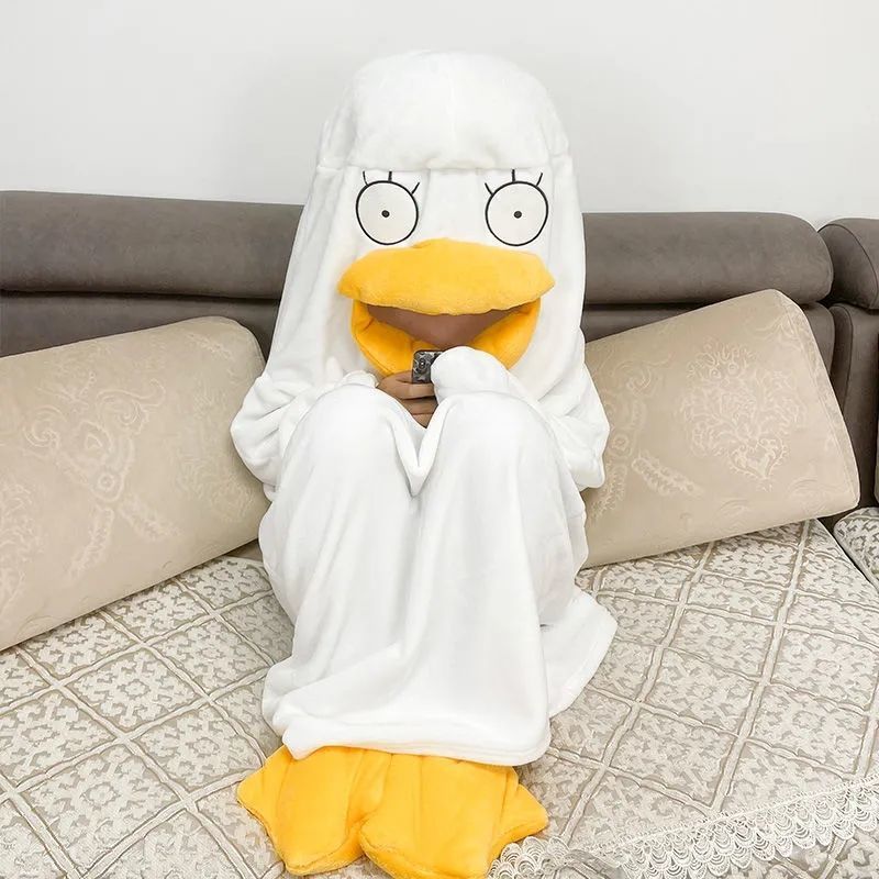 Duck Cosplay Costumes One Piece Pajamas Lovely Shape Jumpsuit Sleepwear for Daily Wear Type1 L
