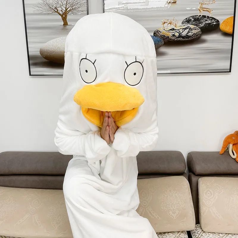 Duck Cosplay Costumes One Piece Pajamas Lovely Shape Jumpsuit Sleepwear for Daily Wear Type1 L