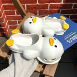 Cartoon Duck Slippers Women Summer Indoor Outdoor PVC Cute Sandals Birthday Gift for Beach Party Yellow 40-41