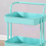 Heavy Duty 3 Tier Utility Rolling Cart Stylish Multifunctional Storage Organizer for Kitchen Bathroom Living Room Blue