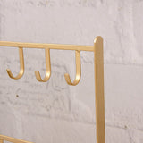 Jewelry Display Organizer Stand Hooks Golden Iron Display Rack for Necklace Hair Accessories Earrings Golden