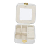 Jewelry Case Small Jewelry Box Organizer Display Storage Portable for Rings and Earrings Beige