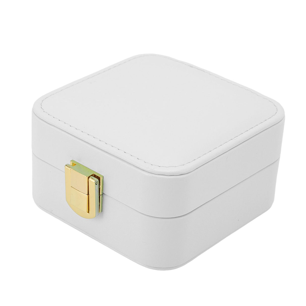 Jewelry Case Small Jewelry Box Organizer Display Storage Portable for Rings and Earrings Beige