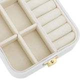 Jewelry Case Small Jewelry Box Organizer Display Storage Portable for Rings and Earrings Beige - Extra Image