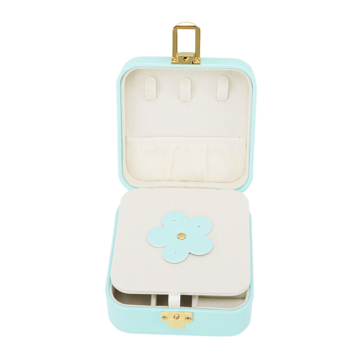 Jewelry Case Small Jewelry Box Organizer Display Storage Portable for Rings and Earrings Mint Green