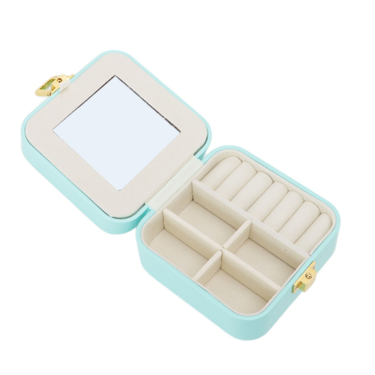 Jewelry Case Small Jewelry Box Organizer Display Storage Portable for Rings and Earrings Mint Green