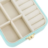 Jewelry Case Small Jewelry Box Organizer Display Storage Portable for Rings and Earrings Mint Green