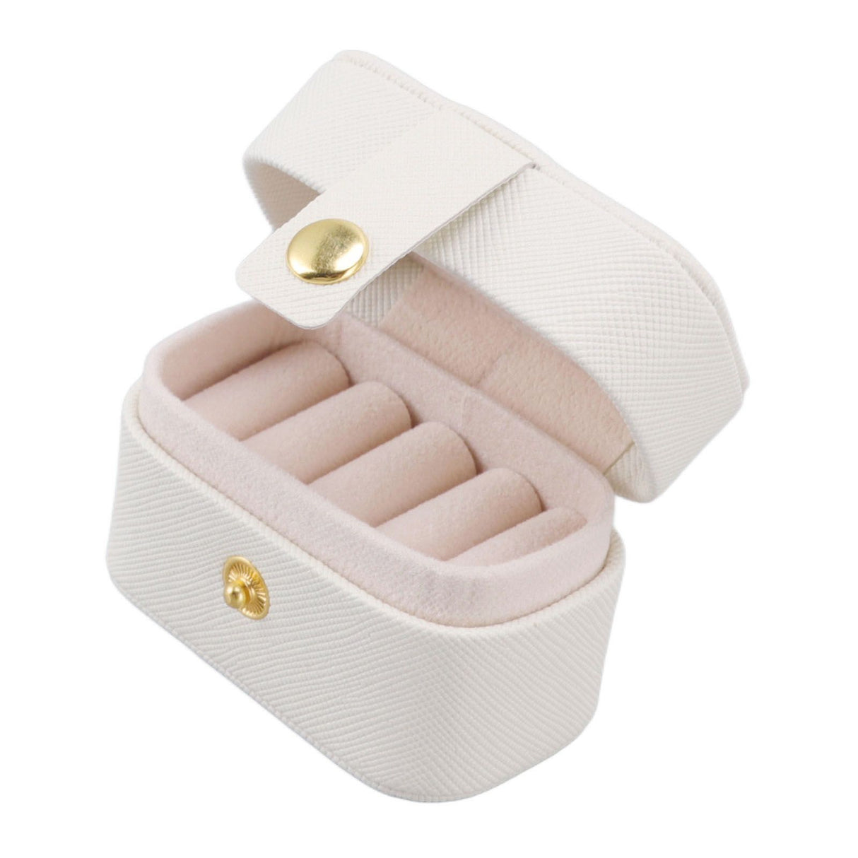 Mini Ring Storage Box PU Leather Small Jewelry Box Organizer Small Travel Earring Case White