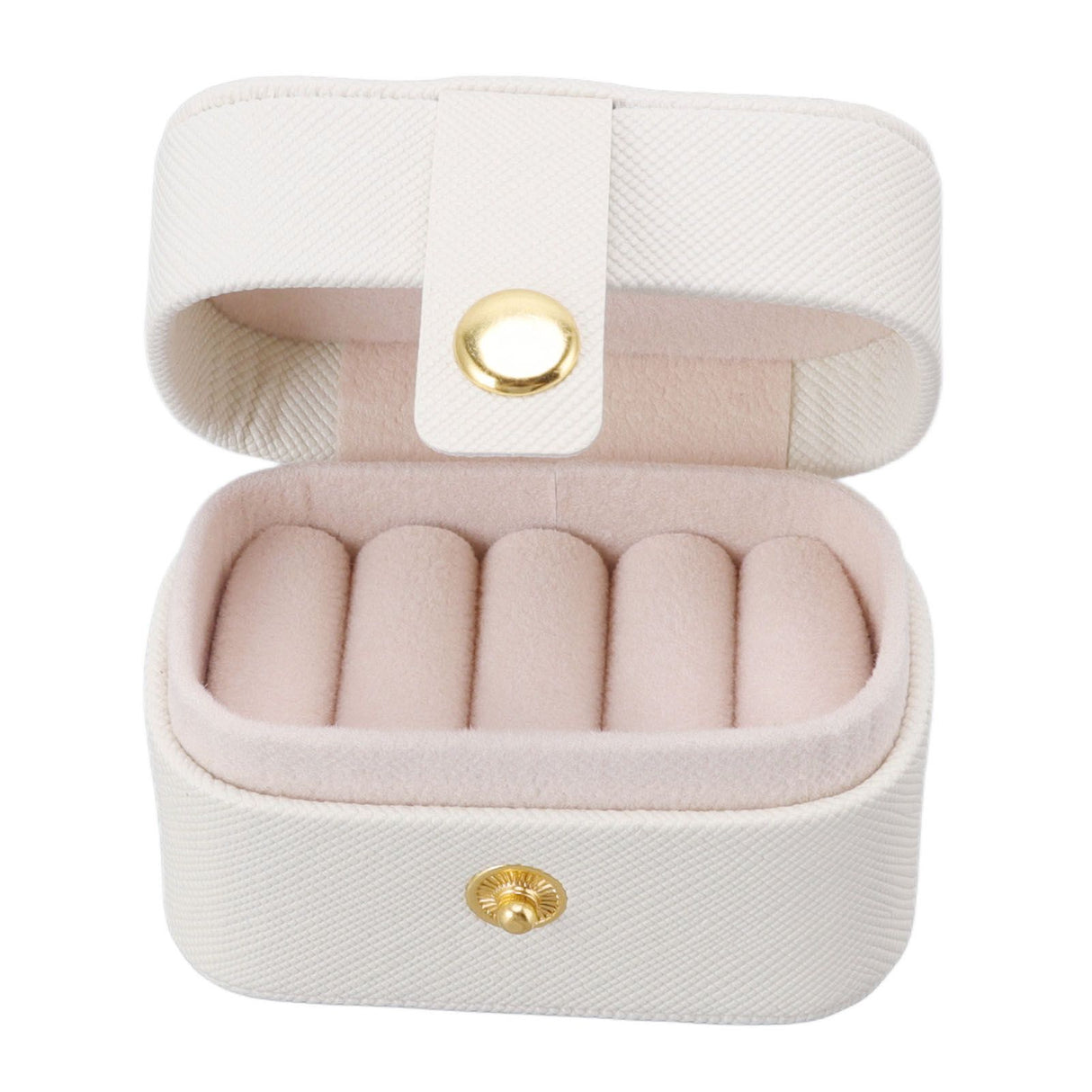 Mini Ring Storage Box PU Leather Small Jewelry Box Organizer Small Travel Earring Case White