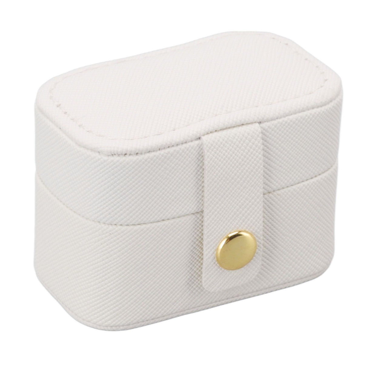 Mini Ring Storage Box PU Leather Small Jewelry Box Organizer Small Travel Earring Case White