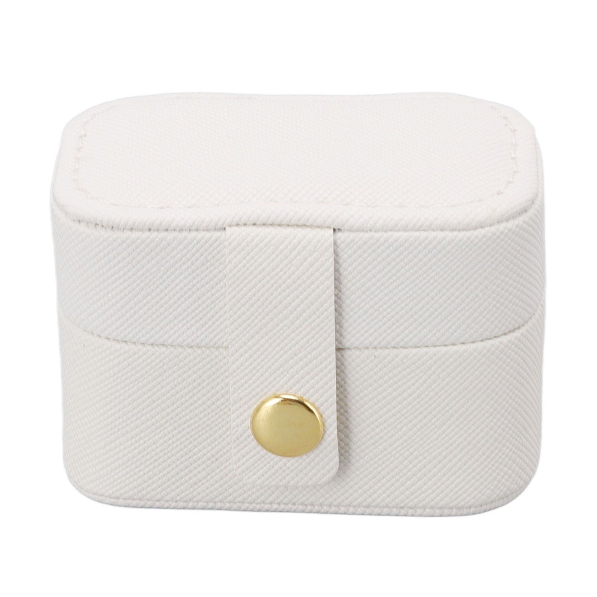 Mini Ring Storage Box PU Leather Small Jewelry Box Organizer Small Travel Earring Case White
