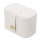 Mini Ring Storage Box PU Leather Small Jewelry Box Organizer Small Travel Earring Case White