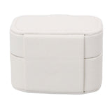 Mini Ring Storage Box PU Leather Small Jewelry Box Organizer Small Travel Earring Case White