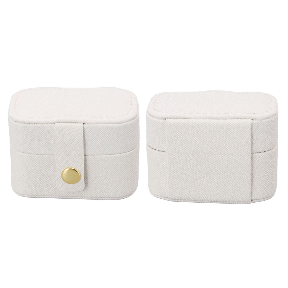 Mini Ring Storage Box PU Leather Small Jewelry Box Organizer Small Travel Earring Case White