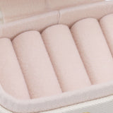 Mini Ring Storage Box PU Leather Small Jewelry Box Organizer Small Travel Earring Case White - Extra Image