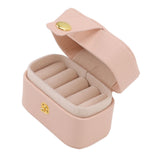 Mini Ring Storage Box PU Leather Small Jewelry Box Organizer Small Travel Earring Case Pink