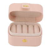Mini Ring Storage Box PU Leather Small Jewelry Box Organizer Small Travel Earring Case Pink