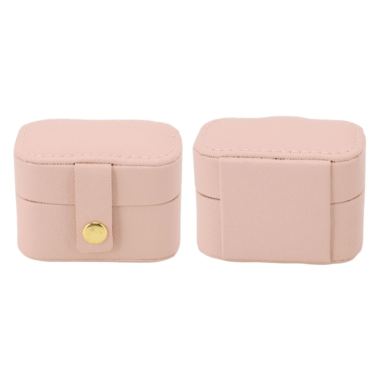 Mini Ring Storage Box PU Leather Small Jewelry Box Organizer Small Travel Earring Case Pink