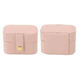 Mini Ring Storage Box PU Leather Small Jewelry Box Organizer Small Travel Earring Case Pink