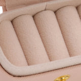 Mini Ring Storage Box PU Leather Small Jewelry Box Organizer Small Travel Earring Case Pink - Extra Image