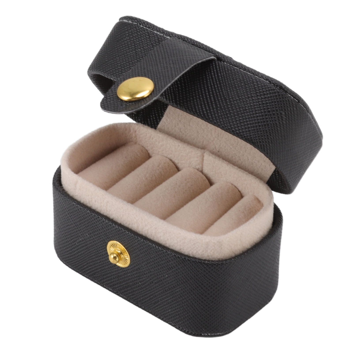 Mini Ring Storage Box PU Leather Small Jewelry Box Organizer Small Travel Earring Case Black